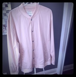 Frank and oak XL beige varsity jacket windbreaker